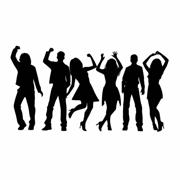 Dancing people silhouette. Dancing people  black icon on white background