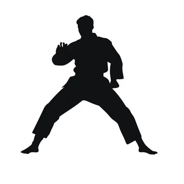 Martial art silhouette. Martial art black icon on white background