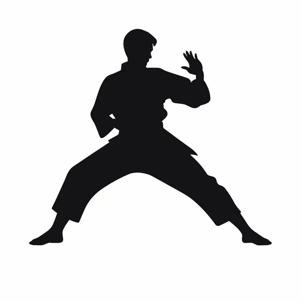 Martial art silhouette. Martial art black icon on white background