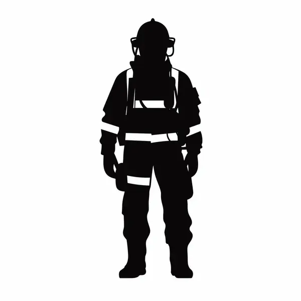 Fireman silhouette. Firefighter black icon on white background