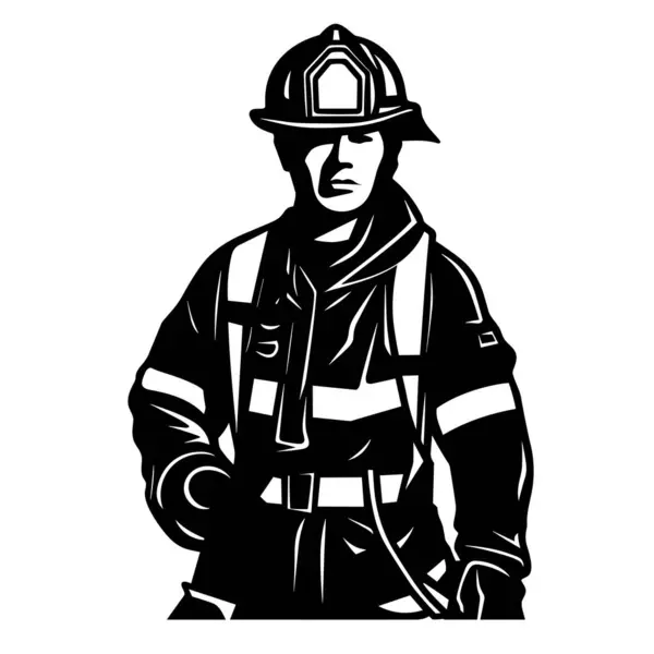 Fireman silhouette. Firefighter black icon on white background