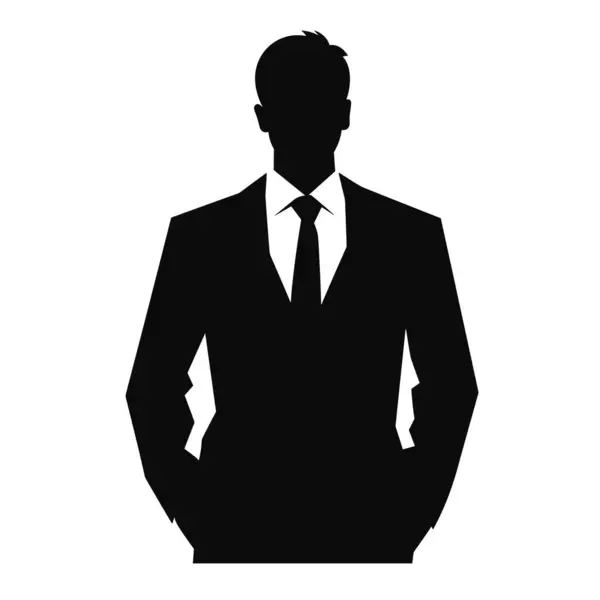 Businessman Silhouette Businessman Black Icon White Background — Stock Vector
