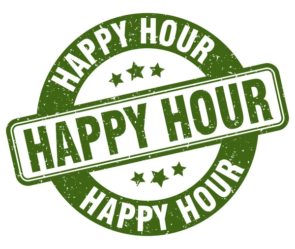 Happy Hour Stamp Happy Hour Sign Grunge Label — Stock Vector