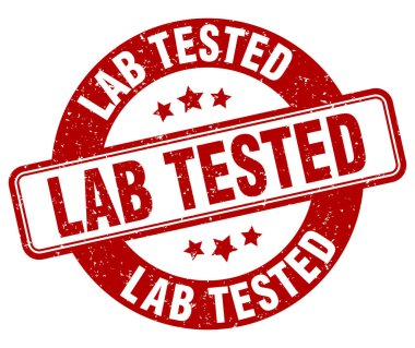 Laboratuvar test pulu. Laboratuvar test işareti. yuvarlak grunge etiketi