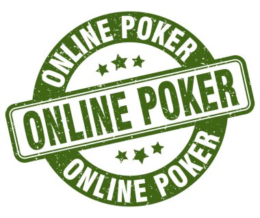 Online poker pulu. Online poker işareti. yuvarlak grunge etiketi