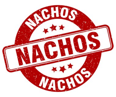 Nacho pulu. Nachos işareti. yuvarlak grunge etiketi