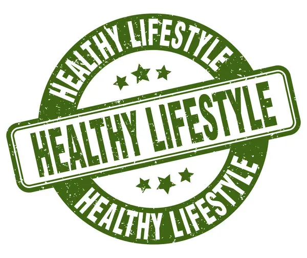 健康生活方式图章 健康的生活方式标志 圆形磨擦标签 图库矢量图片