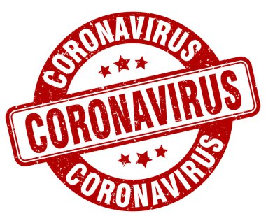 Coronavirus pulu. Coronavirus işareti. yuvarlak grunge etiketi