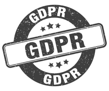 GDPR damgası. GDPR işareti. yuvarlak grunge etiketi