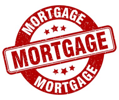 mortgage damgası. İpotek işareti. yuvarlak grunge etiketi