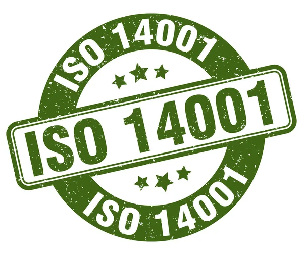 Iso 14001 Stämpel Iso 14001 Tecken Runda Grunge Etikett Stockillustration