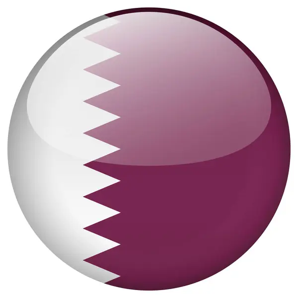 Qatar Flag Button Qatar Circle Flag Button Isolated White Background — Stock Vector