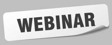 Webinar çıkartması. webinar dikdörtgen etiketi beyaz arkaplanda izole edildi
