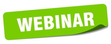 Webinar çıkartması. webinar dikdörtgen etiketi beyaz arkaplanda izole edildi