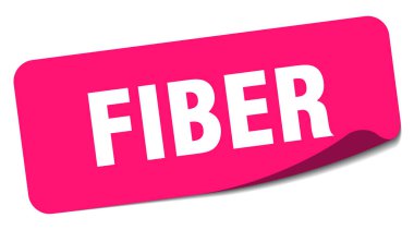 Fiber çıkartma. lif dikdörtgen etiketi beyaz arkaplanda izole edildi