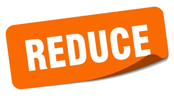 Reduce Sticker Reduce Rectangular Label Isolated White Background — Stock Vector