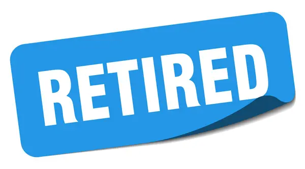 Emekli Çıkartması Emekli Dikdörtgen Etiketi Beyaz Arkaplanda Izole Edildi — Stok Vektör