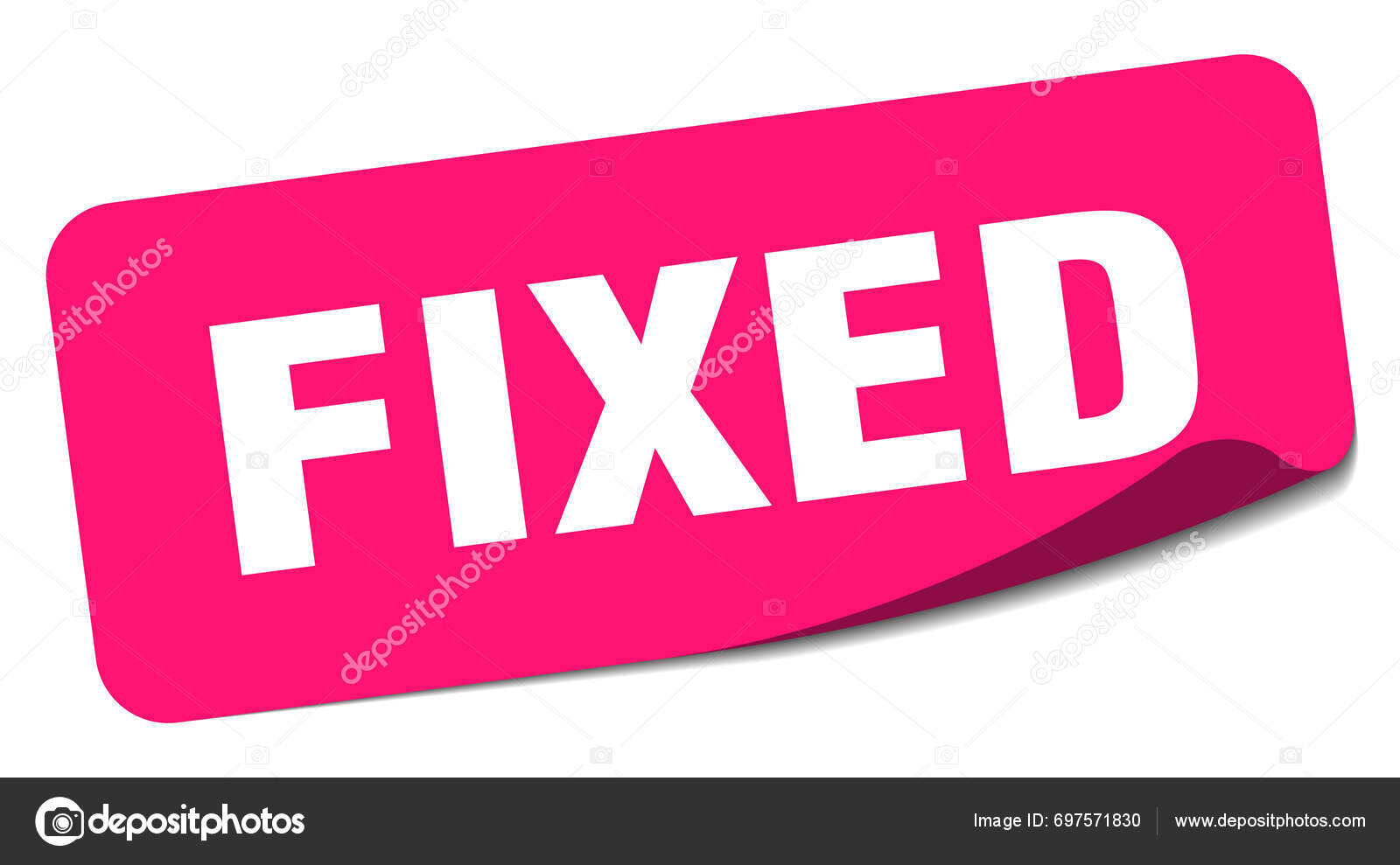 Fixed Sticker Fixed Rectangular Label Isolated White Background Stock