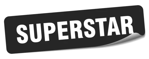 Superstar Sticker Superstar Rectangular Label Isolated White Background — Stock Vector