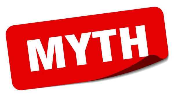Mythe Sticker Mythe Rechthoekig Label Geïsoleerd Witte Achtergrond — Stockvector