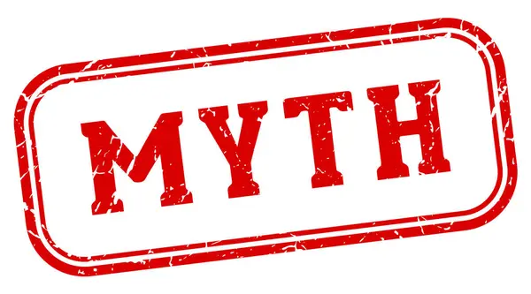 Mythos Briefmarke Mythos Rechteckige Marke Isoliert Auf Weißem Hintergrund Vektorgrafiken