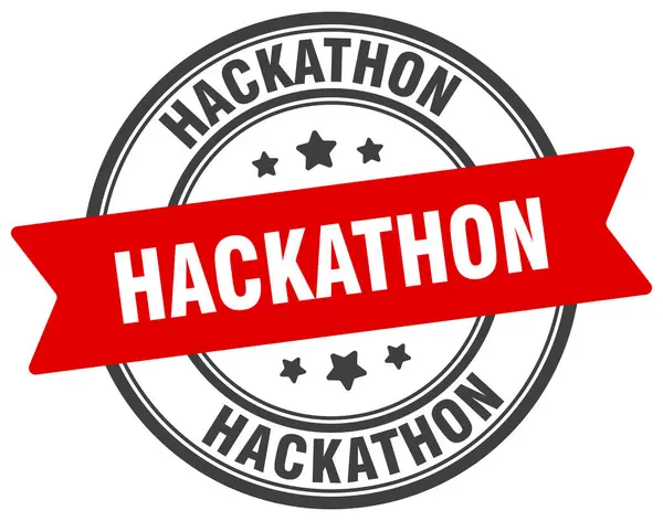 Hackathonské Razítko Hackathonský Kulatý Nápis Popisek Průhledném Pozadí Stock Vektory