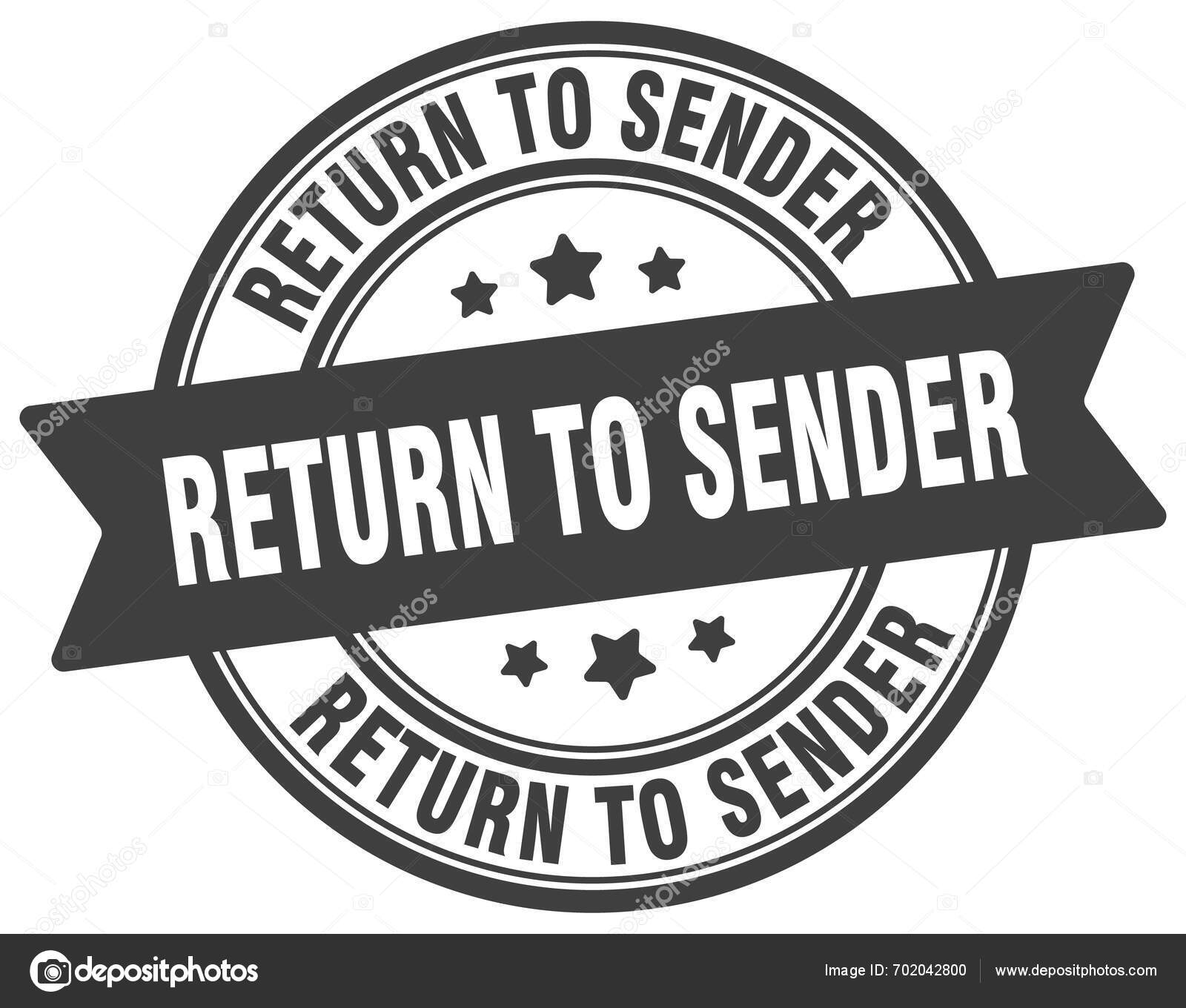 Return Sender Stamp Return Sender Sign Label Transparent Background