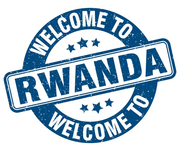 stock vector Welcome to Rwanda stamp. Rwanda round sign isolated on white background