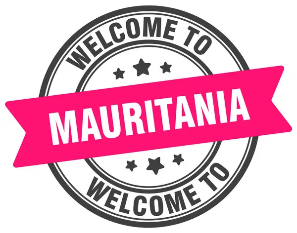 stock vector Welcome to Mauritania stamp. Mauritania round sign isolated on white background