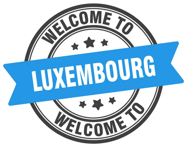 stock vector Welcome to Luxembourg stamp. Luxembourg round sign isolated on white background