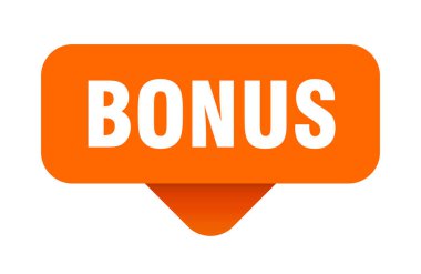 Bonus çıkartması. Şeffaf arka planda bonus işareti. dikdörtgen düğme