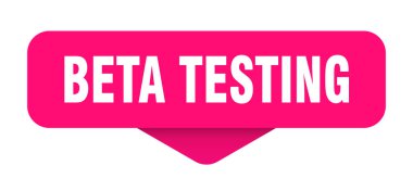 Beta test etiketi. Şeffaf arkaplanda beta test işareti. dikdörtgen düğme