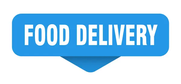 stock vector food delivery sticker. food delivery sign on transparent background. rectangular button