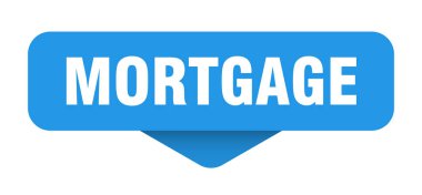 İpotek etiketi. Şeffaf arka planda mortgage tabelası. dikdörtgen düğme