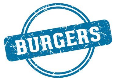 Şeffaf arka planda izole edilmiş hamburgerler. Hamburger pulu