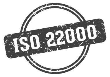 iso 22000 round stamp isolated on transparent background. iso 22000 stamp clipart