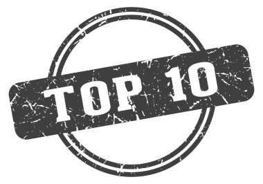 Şeffaf arkaplanda izole edilmiş ilk 10 yuvarlak pul. en iyi 10 pul