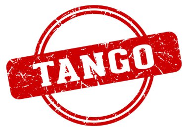 Şeffaf arkaplanda tango damgası var. tango damgası