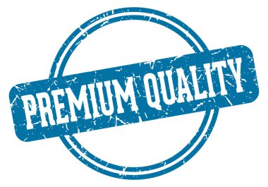 Şeffaf arkaplanda birinci kalite yuvarlak pul izole edilmiş. premium kalite damga