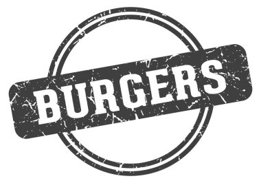 Şeffaf arka planda izole edilmiş hamburgerler. Hamburger pulu