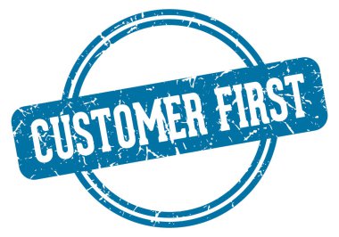 customer first round stamp isolated on transparent background. customer first stamp clipart