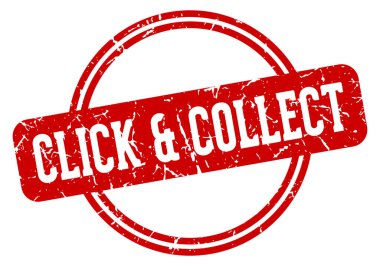 click & collect round stamp isolated on transparent background. click & collect stamp clipart