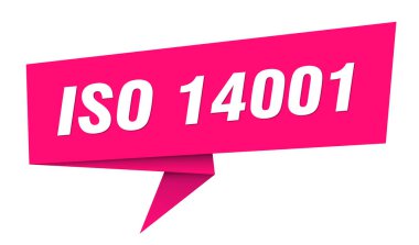 iso 14001 banner. iso 14001 speech bubble, label, sticker, ribbon, sign template clipart