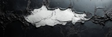 Soyut yüksek karşıtlık arkaplanı. Çatlamış beton arka plan. Siyah, mavi ve beyaz çizgili pankart