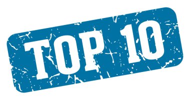 En iyi 10 pul. En iyi 10 dikdörtgen işareti şeffaf arkaplanda izole edildi