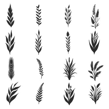 Bitki ögeleri koleksiyon vektör illüstrasyonunu ayarla