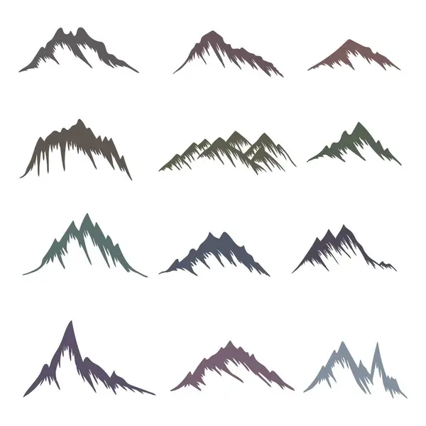 stock vector Mountain elements set collection vector illustration