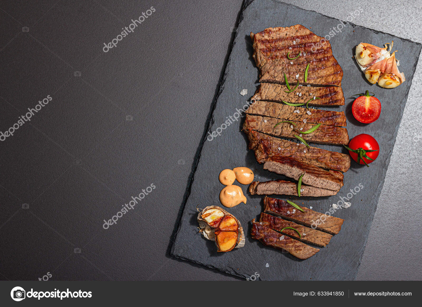 Well Done Roasting Veal Steak Sauce Rosemary Grilled Garlic Trendy