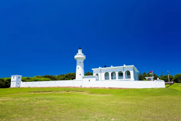 stock image Close-up of white Eluanbi Lighthouse with the blue sky background