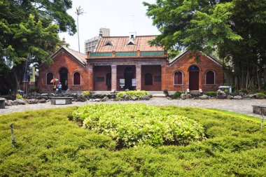 New Taipei, Tayvan 'daki Tamsui' deki Oxford Koleji 'nin eski bina manzarası. Artık Tamsui 'deki Aletheia Üniversitesi' nin tarihi arşivi..